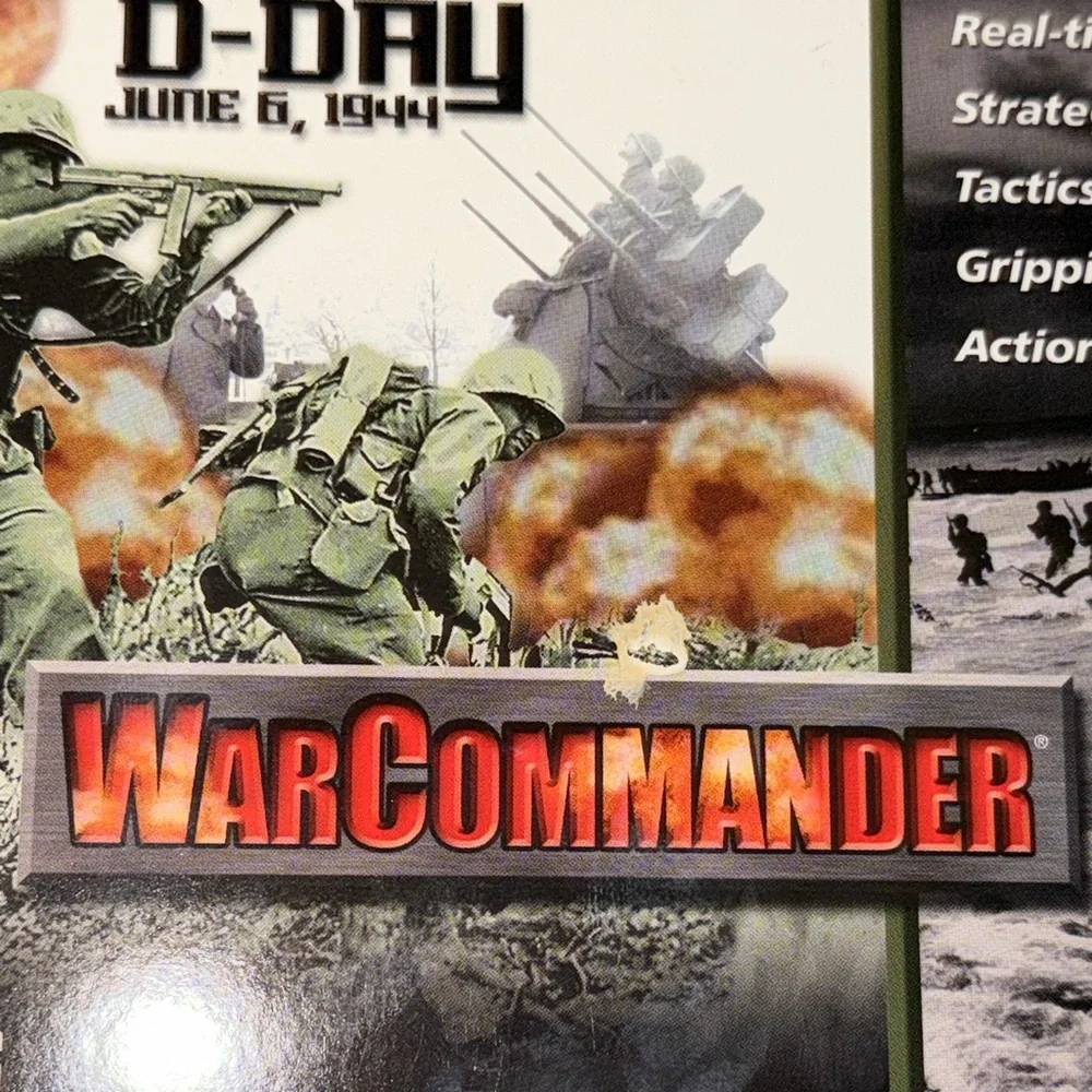 War Commander D-Day June 6,1944 PC CD-Rom Rated T For Teen Video Game 2003 Used.